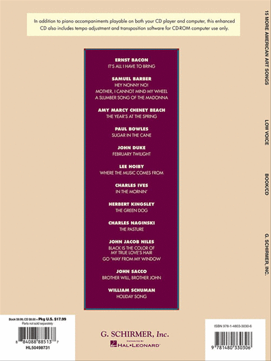 15 More American Art Songs Low Voice scores gallery preview page 2