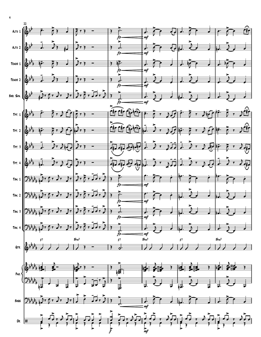 Swingin' Fur Elise - for Jazz Band Jazz Ensemble scores gallery preview page 5