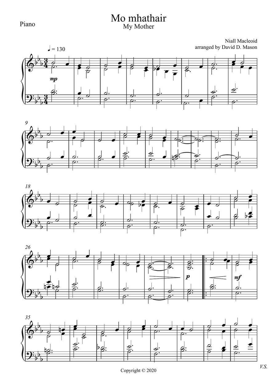 Mo mhathair (My Mother) Piano scores gallery preview page 2