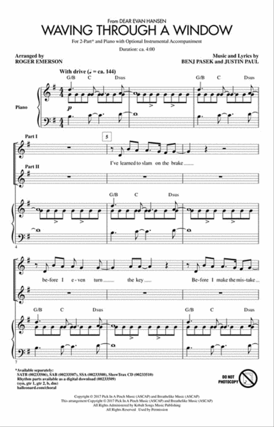 Waving Through a Window 2-Part scores gallery preview page 2