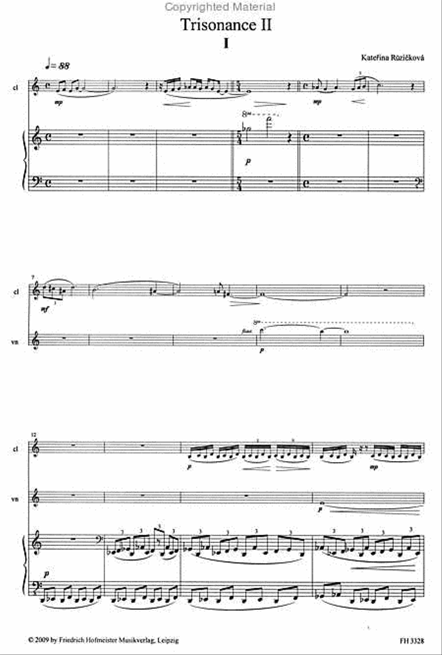 Trisonance II Trisonance II Clarinet scores gallery preview page 2