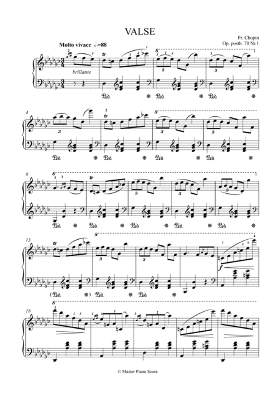 Waltz in G-flat Major, Op. 70, No. 1 for piano solo image number null