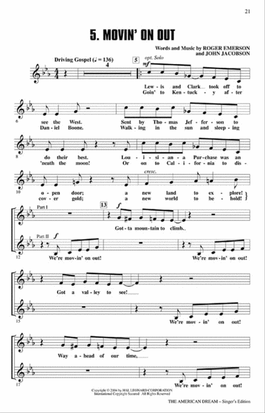 The American Dream The American Dream Choir scores gallery preview page 6