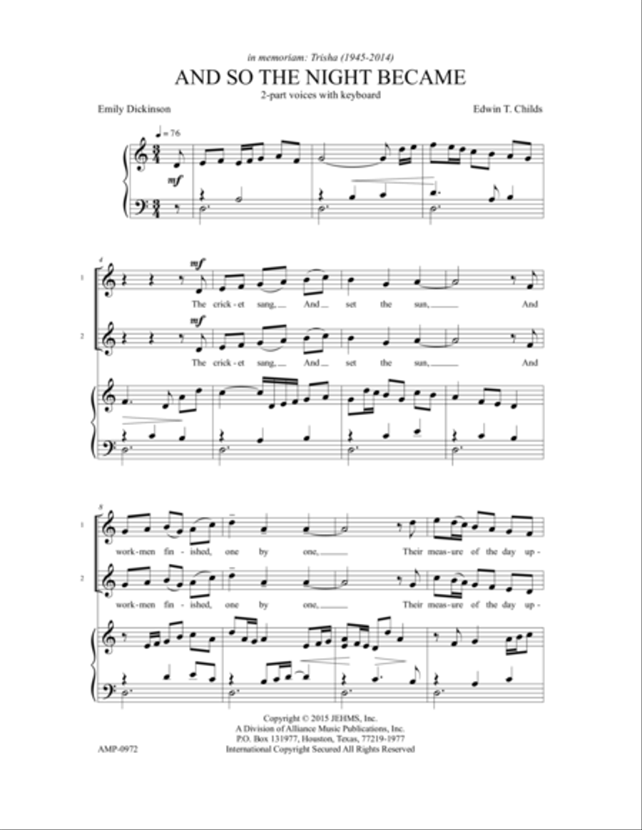 And So the Night Became And So the Night Became 2-Part scores gallery preview page 4