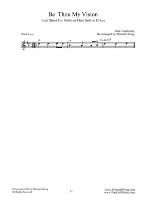 Be Thou My Vision - Lead Sheet in D (Romantic Version)