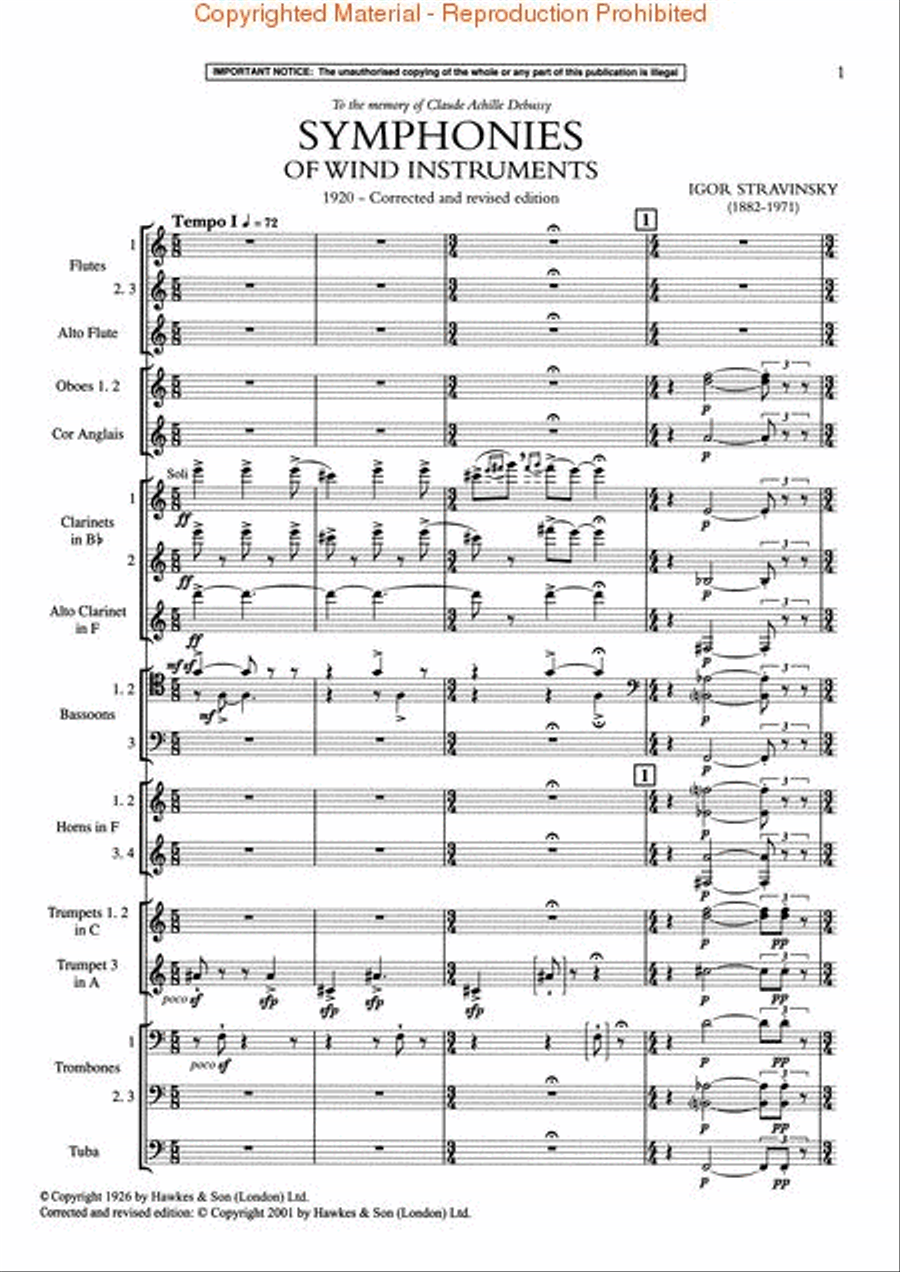 Stravinsky hot sale wind symphony