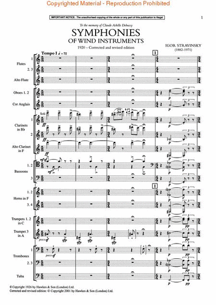 Stravinsky – Symphonies of Wind Instruments