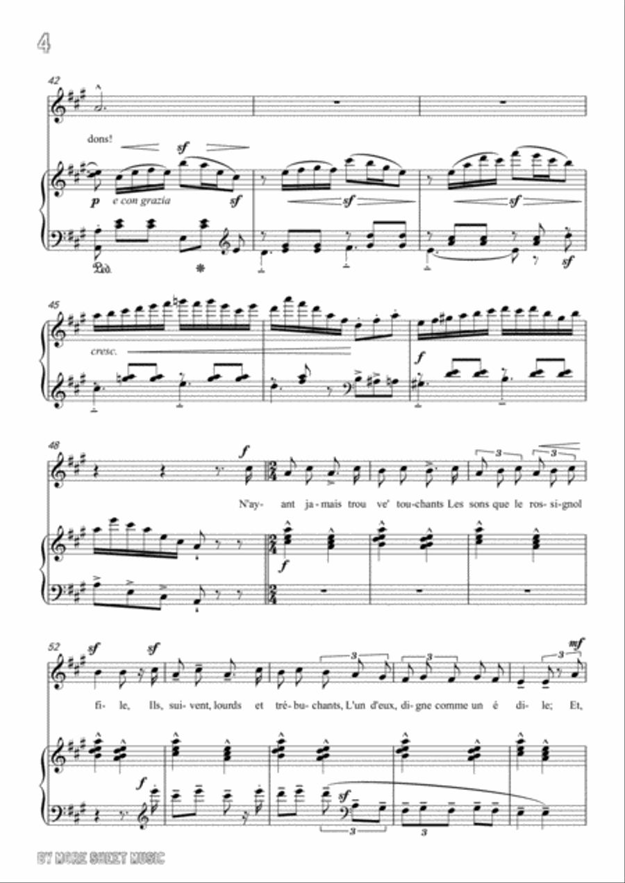 Chabrier-Ballade des gros dindons in A Major,for Voice and Piano Voice Solo scores gallery preview page 6