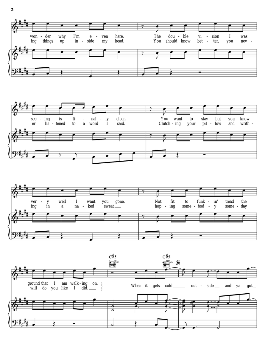 Harder To Breathe Piano, Vocal, Guitar scores gallery preview page 2