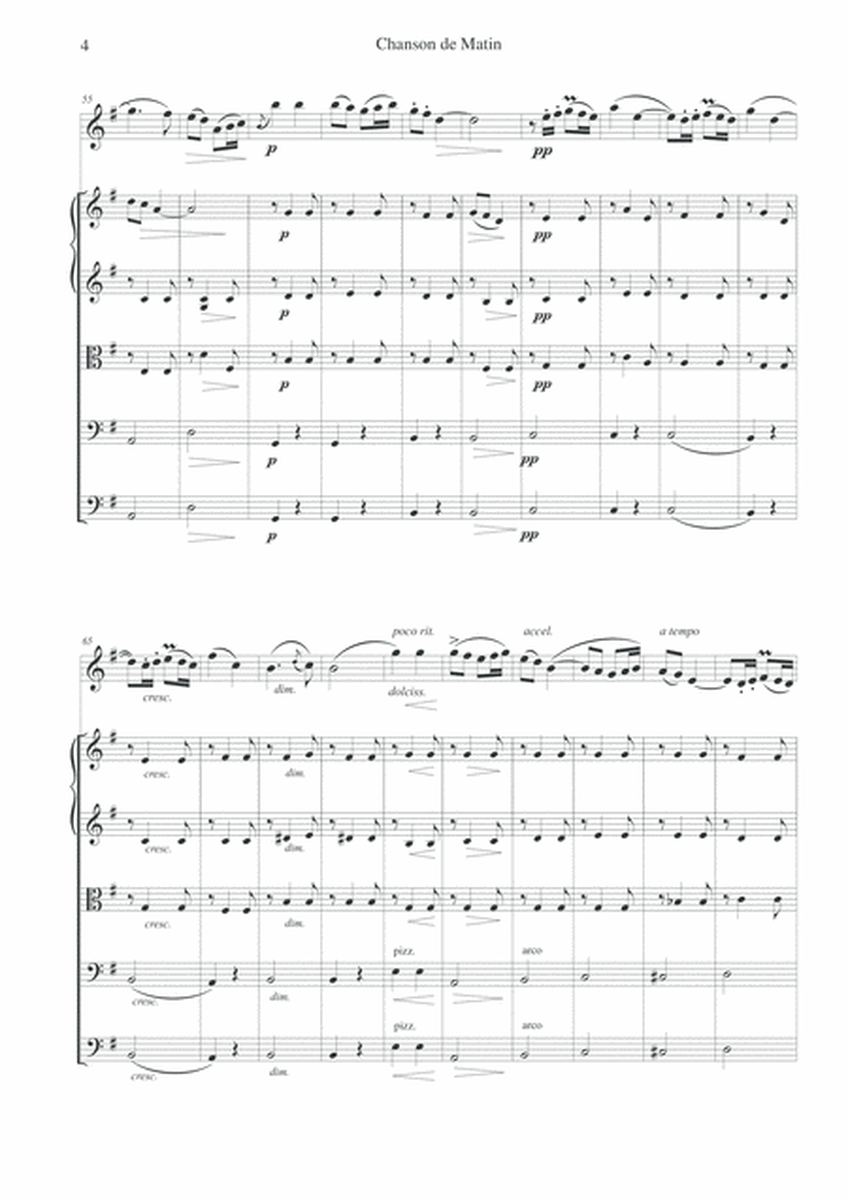 Chanson de matin - for Violin and string orchestra