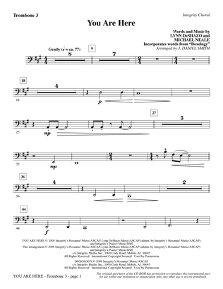 You Are Here (incorporating Doxology) - Trombone 3