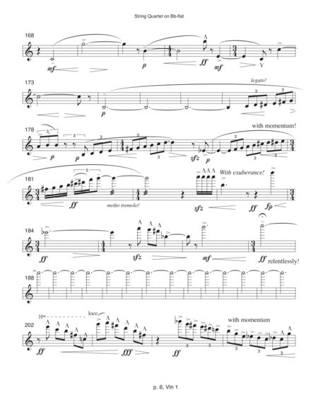 String Quartet on B-flat (1989-90, rev. 1993) violin 1 part