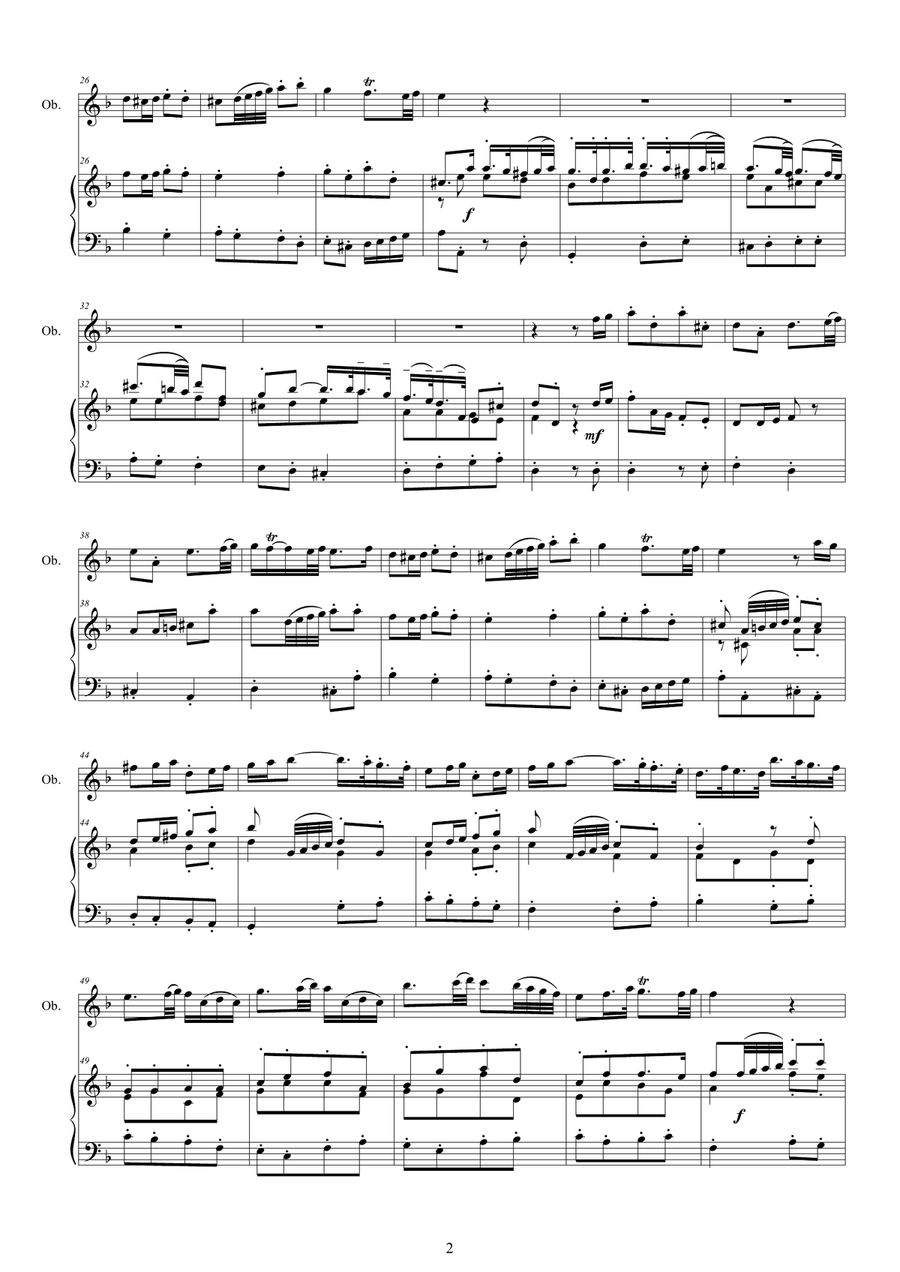 Albinoni - Oboe Concerto No.2 in D minor Op.9 for Oboe or Flute and Piano Flute scores gallery preview page 2