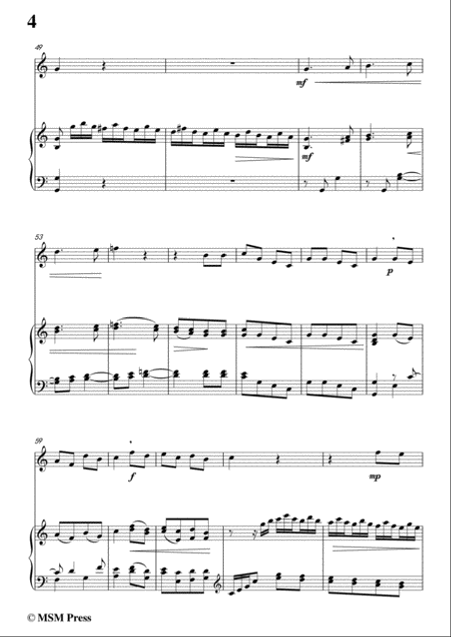 Haydn-The Mermaids Song, for Flute and Piano Flute Solo scores gallery preview page 6
