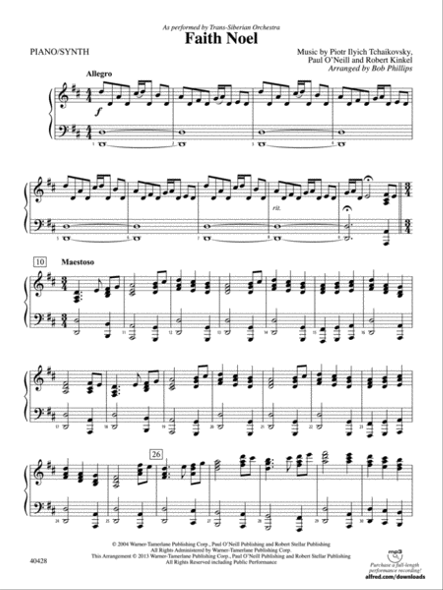 Faith Noel: Piano Accompaniment Orchestra scores gallery preview page 1