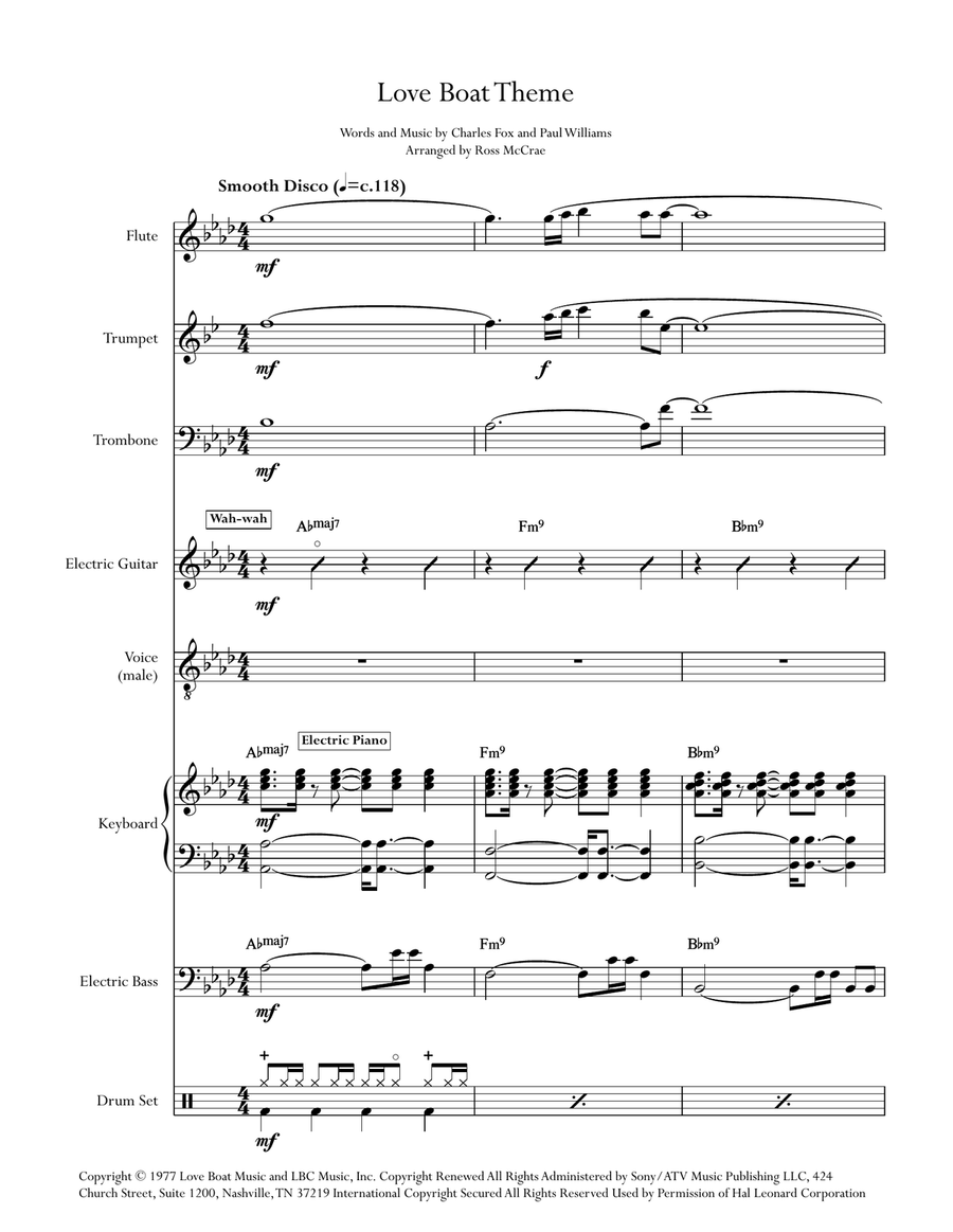Love Boat Theme Large Ensemble scores gallery preview page 2