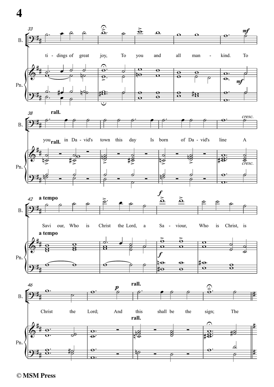 Hall-While Shepherds Watched Their Flocks by night,in D Major,For Quatre Chorales 4-Part scores gallery preview page 6