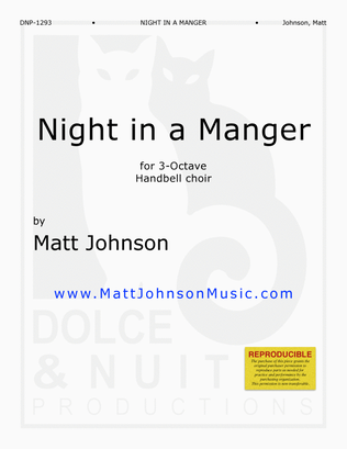 Book cover for Night in a Manger ~ 3 octave handbell choirs - REPRODUCIBLE