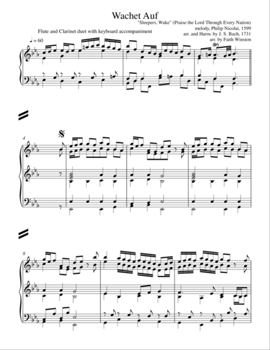 Wachet Auf (revised version) Small Ensemble scores gallery preview page 1