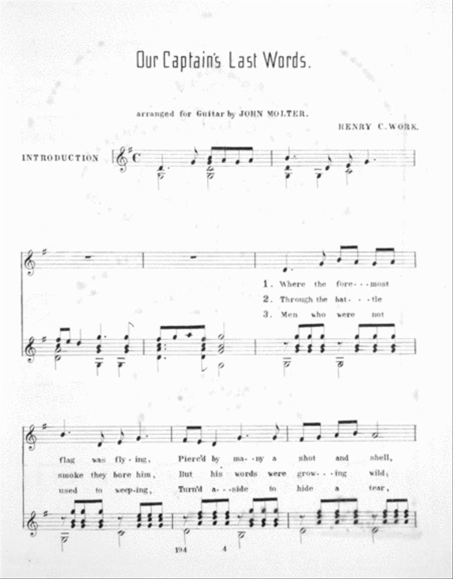 Our Captain's Last Words Guitar scores gallery preview page 2