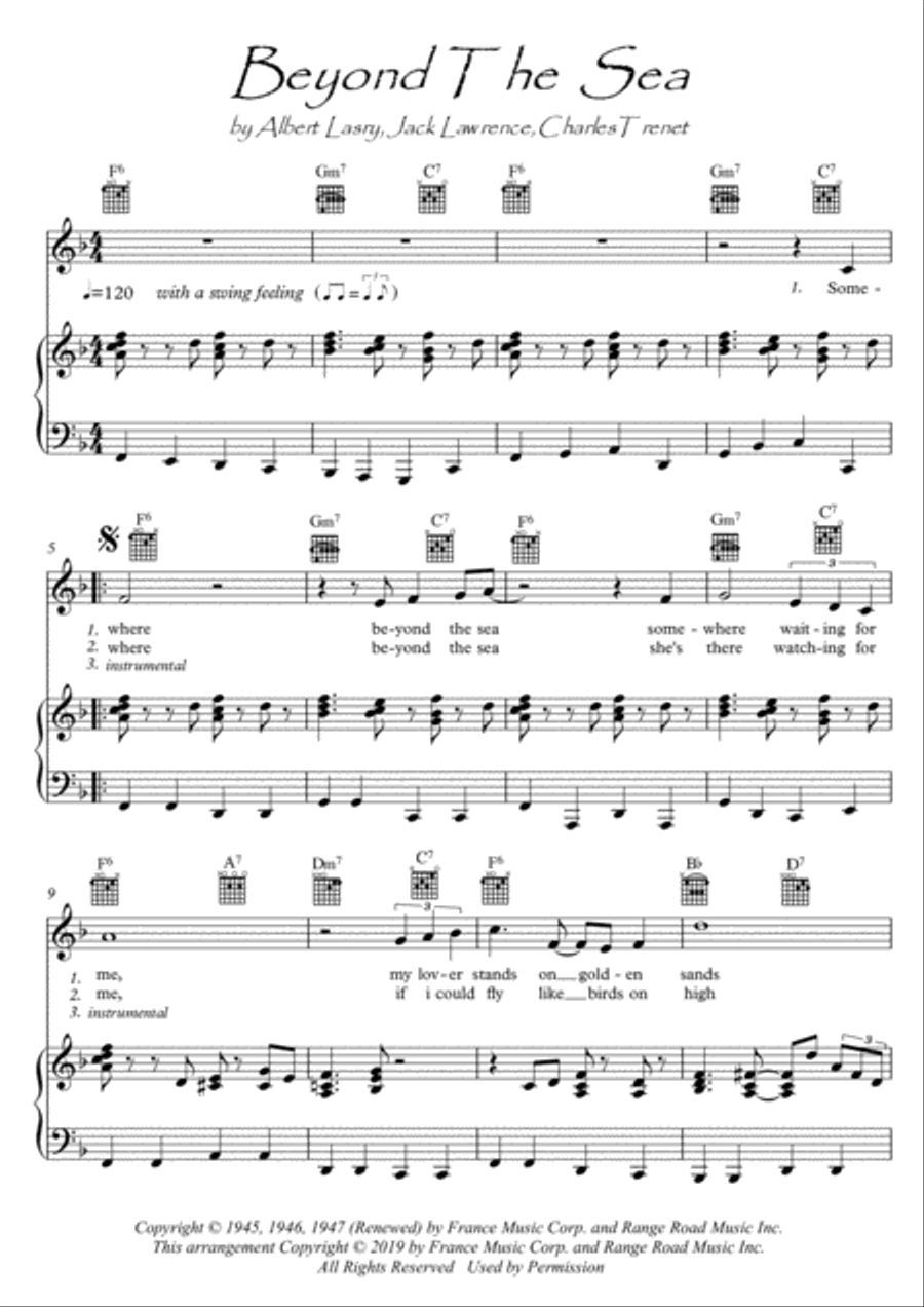 Beyond The Sea Beyond The Sea Voice scores gallery preview page 1
