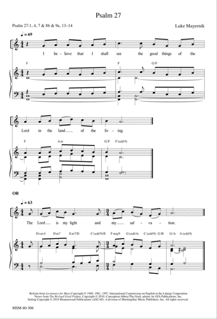 Psalm 27 Psalm 27 4-Part scores gallery preview page 1