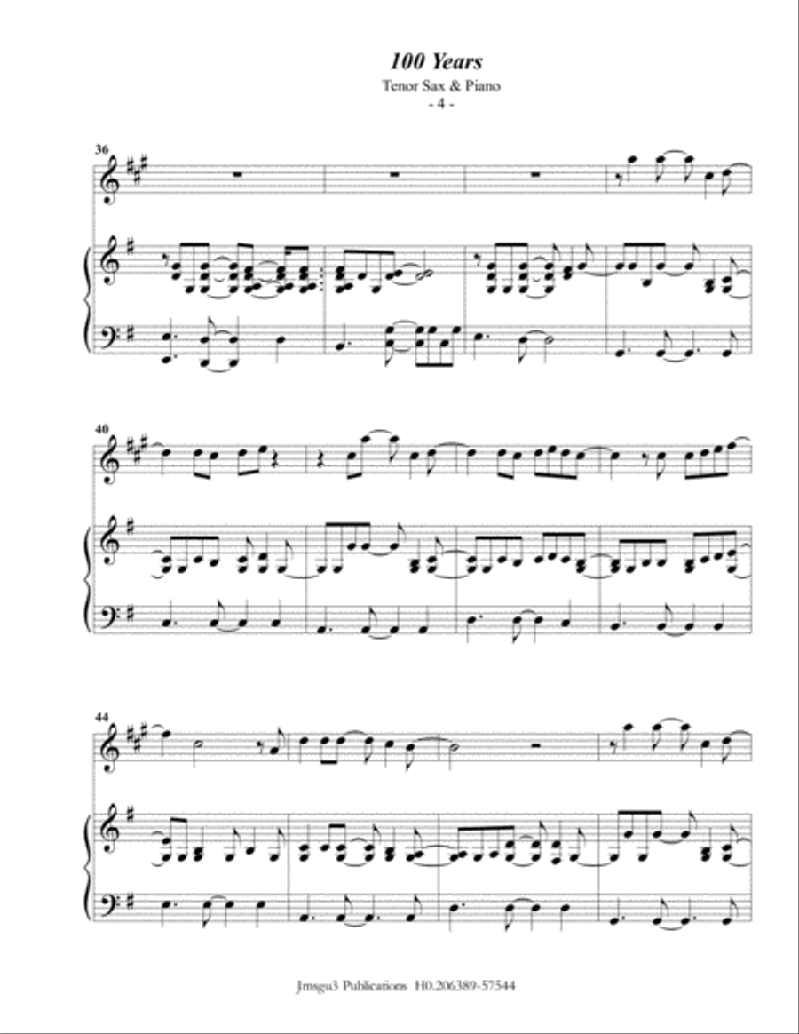 100 Years Tenor Saxophone scores gallery preview page 4