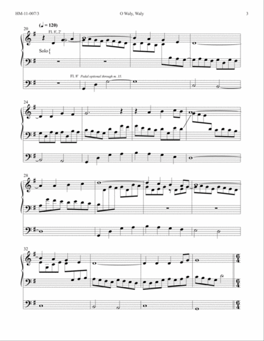 O Waly, Waly Organ Solo scores gallery preview page 3