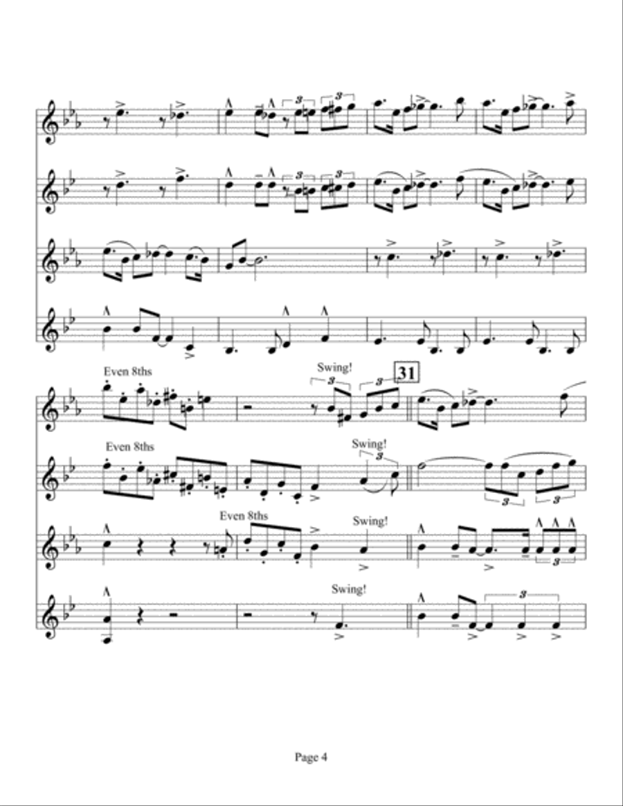 Harlem Nocturne Harlem Nocturne Woodwind Quartet scores gallery preview page 4