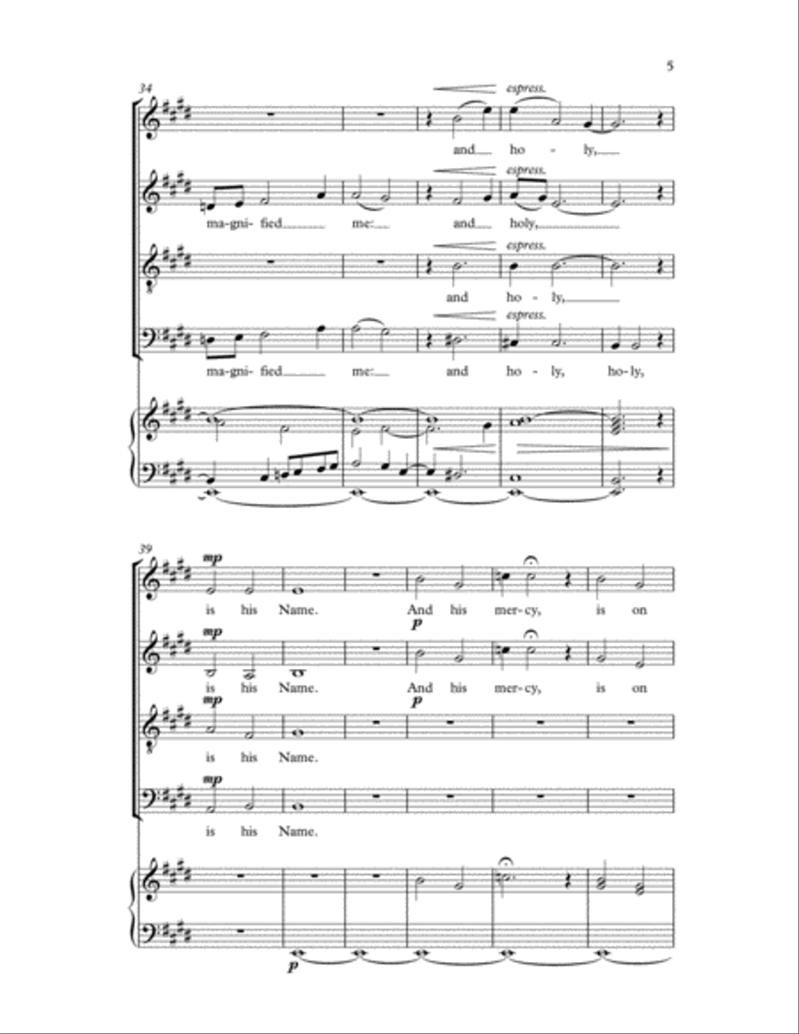 Magnificat and Nunc Dimittis 4-Part scores gallery preview page 5