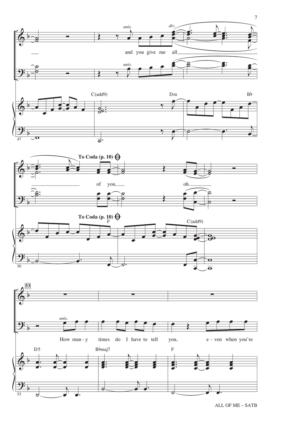 All Of Me (arr. Mac Huff) 4-Part scores gallery preview page 6