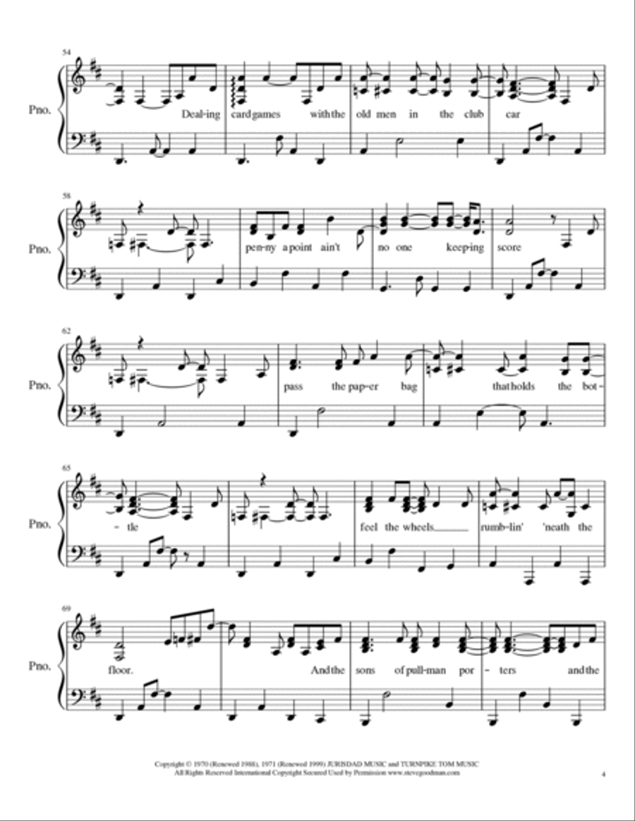 City Of New Orleans Piano Solo scores gallery preview page 4