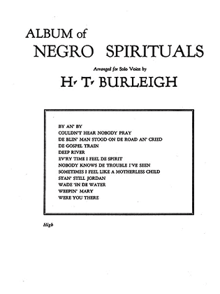 Book cover for Album of Negro Spirituals