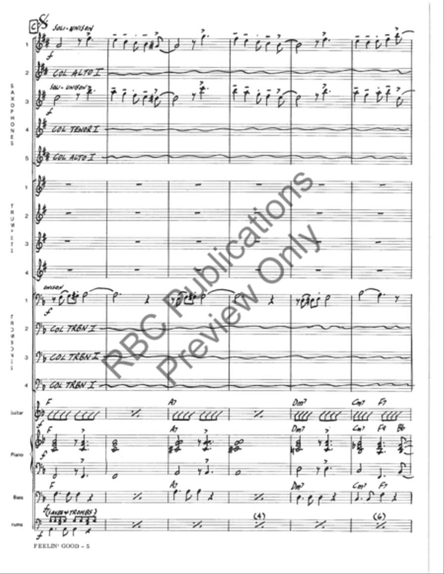 Feeling Good (Score) Feeling Good (Score) Jazz Ensemble scores gallery preview page 8