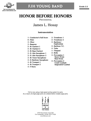 Honor Before Honors: Score