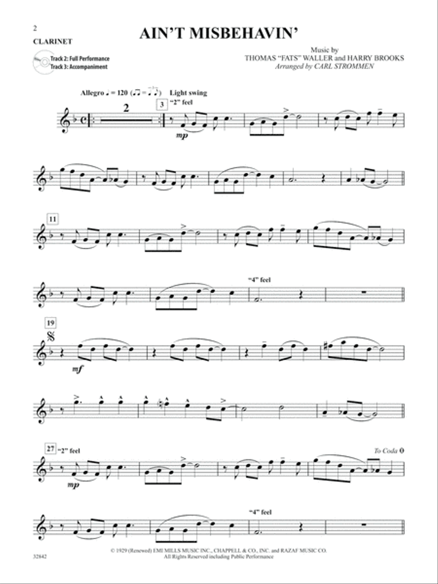 Instrumental Solos by Special Arrangement (11 Songs Arranged in Jazz Styles with Written-Out Improvisations) Clarinet Solo scores gallery preview page 3