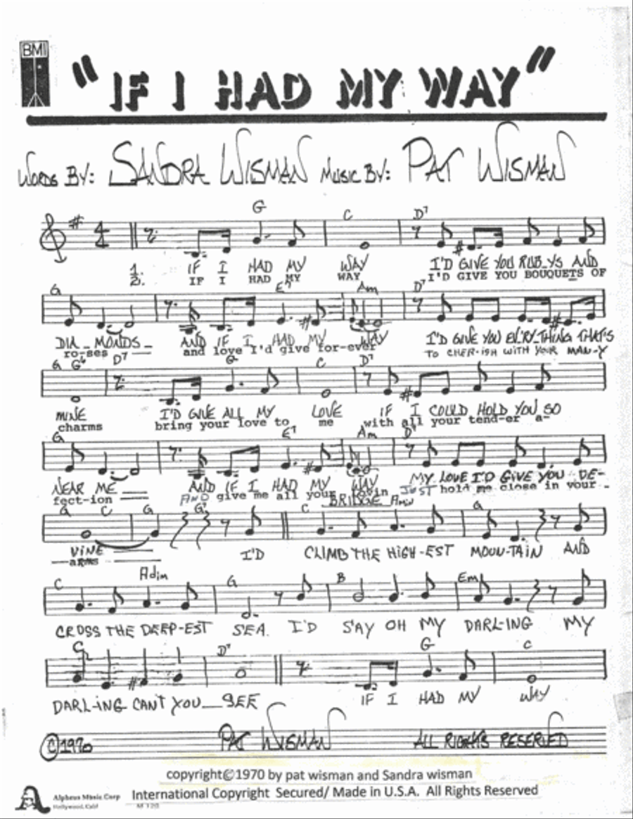 IF I HAD MY WAY Voice scores gallery preview page 1