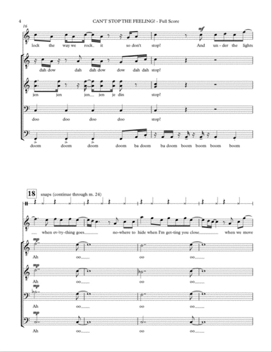 Can't Stop The Feeling from TROLLS TTBB scores gallery preview page 4