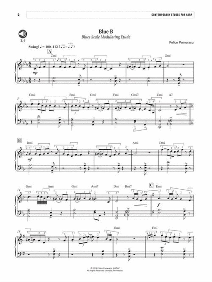 Contemporary Etudes for Harp Harp scores gallery preview page 8