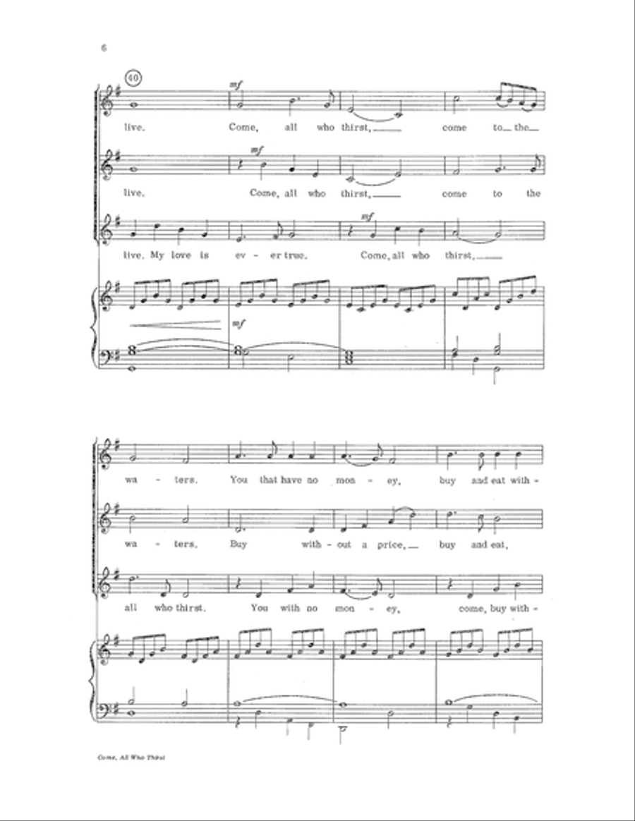 Come, All Who Thirst 3-Part scores gallery preview page 6
