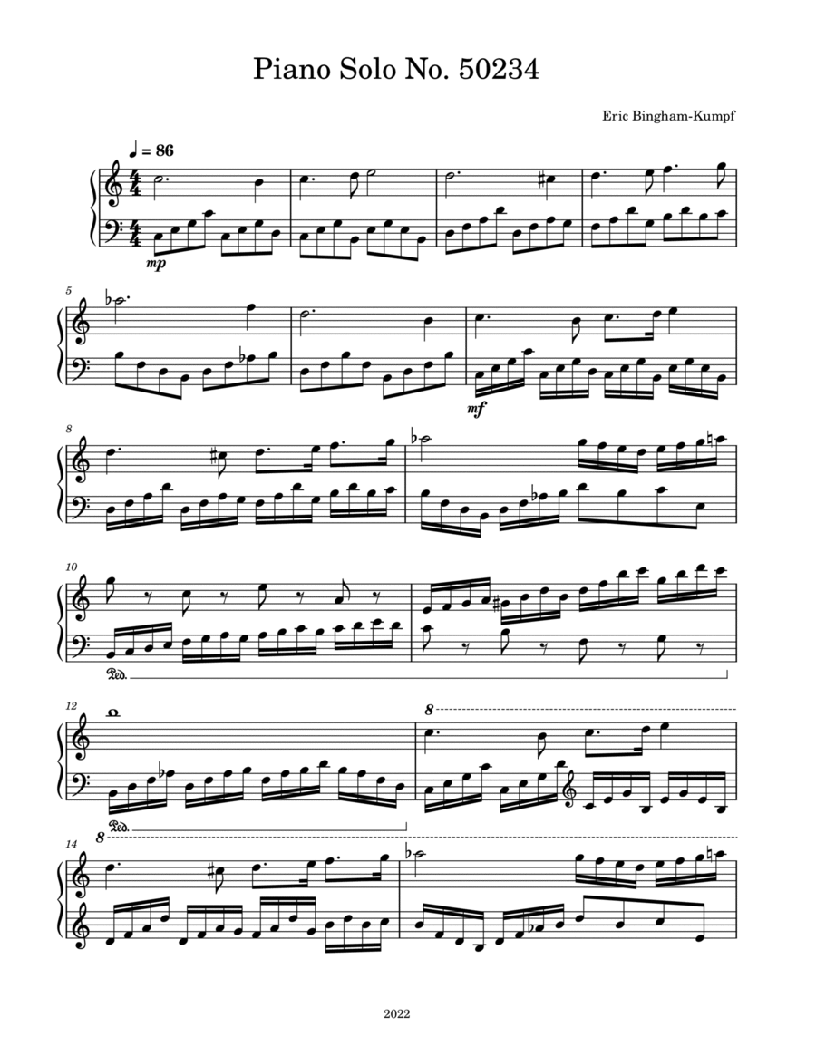 Piano Solo No. 50234 Piano Solo No. 50234 Piano Solo scores gallery preview page 1