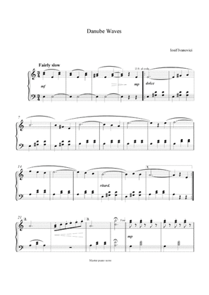 J.Ivanovic - Waves of the Danube（Easy piano）