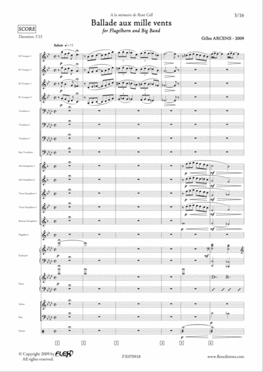 Ballade aux mille vents Big Band scores gallery preview page 3
