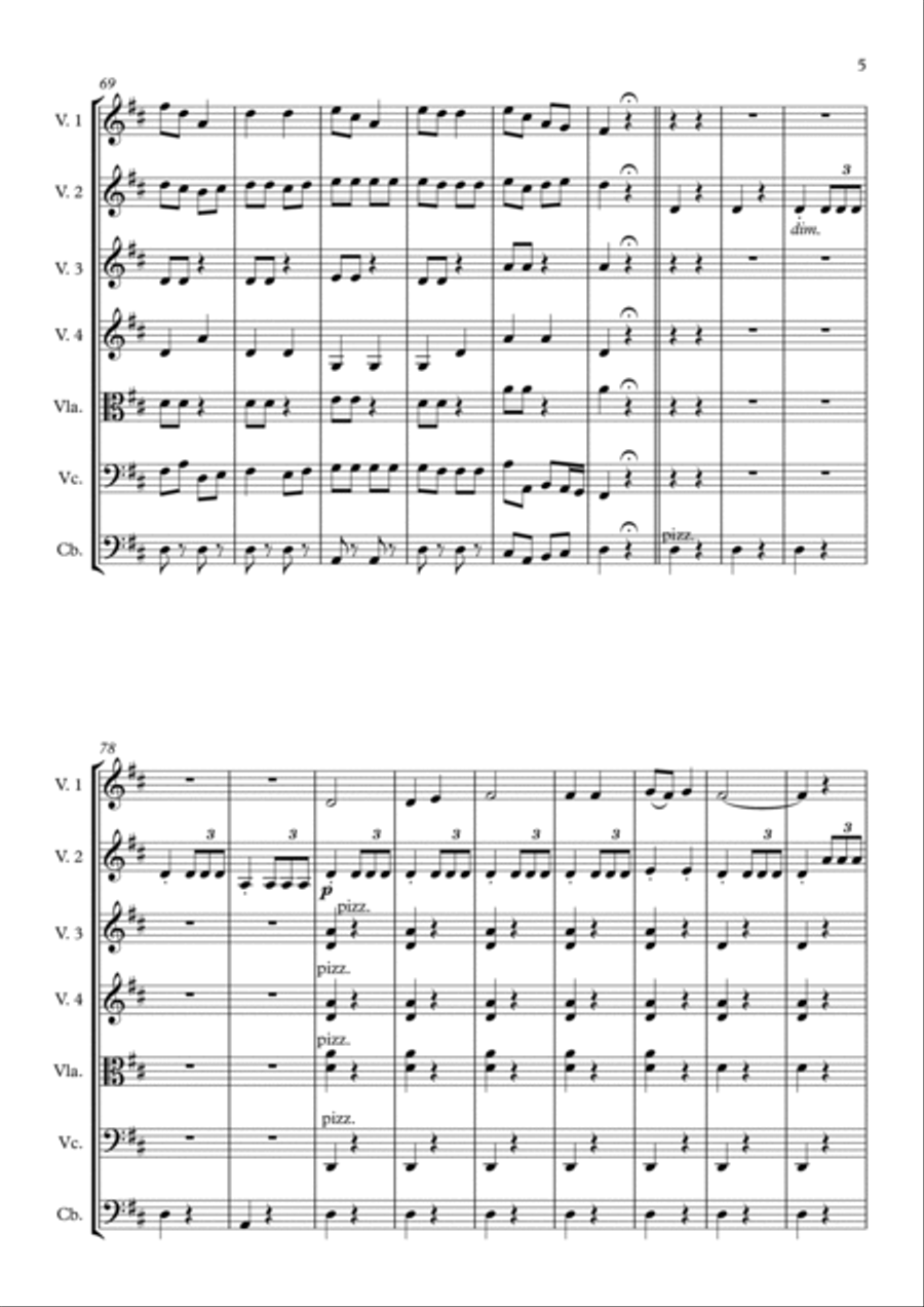 Christmas Medley for string emsemble String Orchestra scores gallery preview page 5