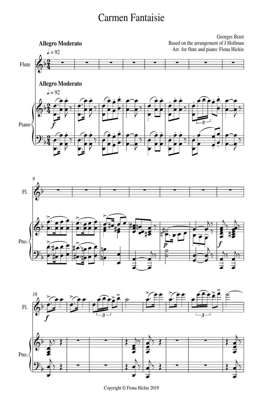 Carmen Fantaisie Flute Solo scores gallery preview page 2