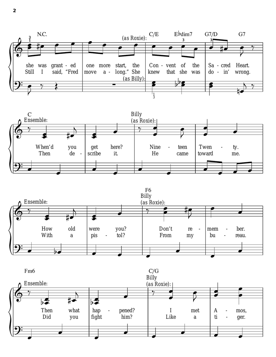 We Both Reached For The Gun Easy Piano scores gallery preview page 2