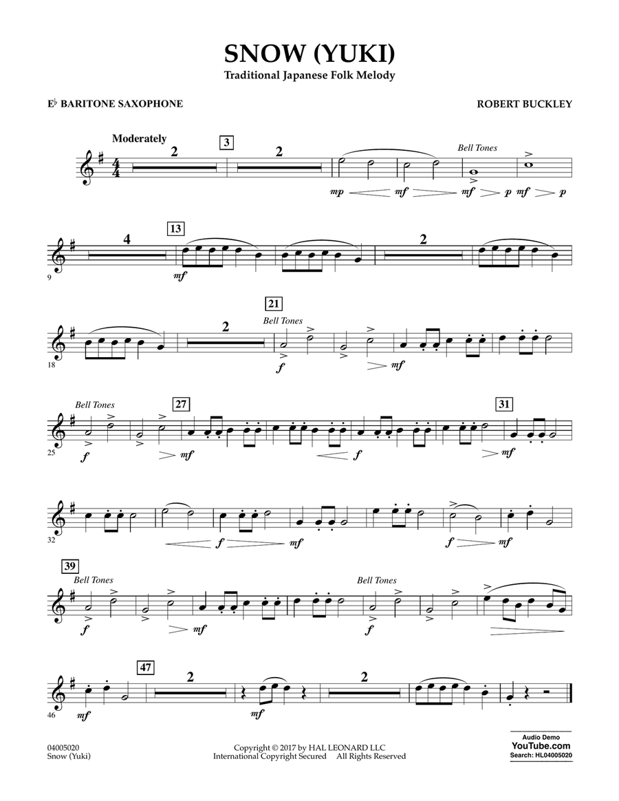 Snow (Yuki) - Eb Baritone Saxophone Concert Band scores gallery preview page 1