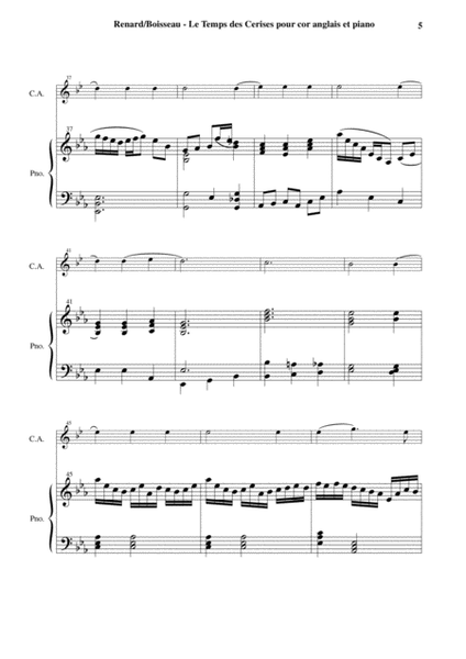 Antoine Renard: Le Temps des Cerises, arranged forenglish horn and piano