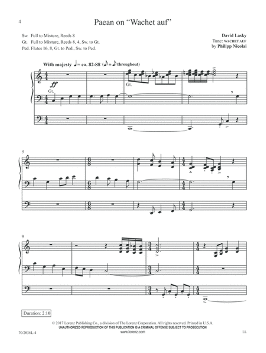 Come, Divine Messiah! (Digital Delivery) Organ scores gallery preview page 4