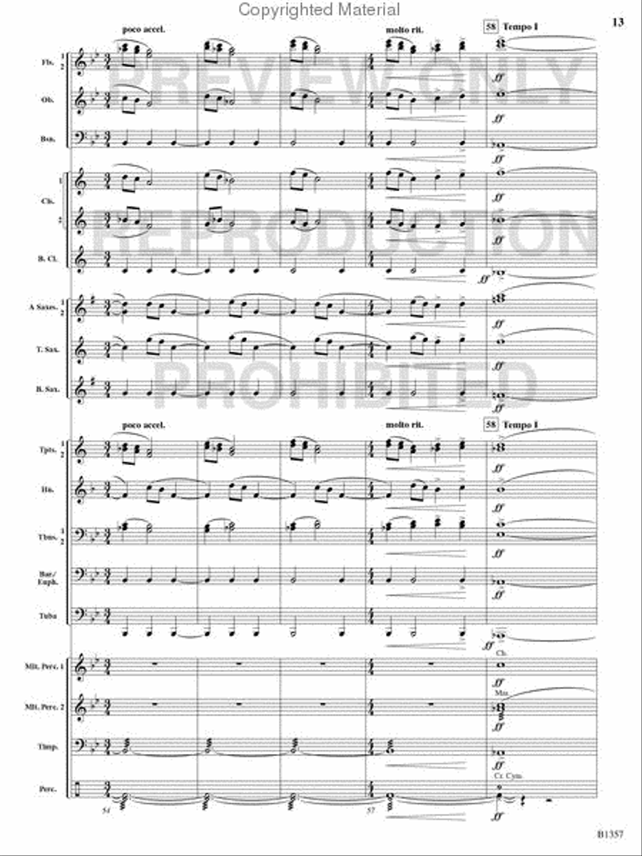 Rain Rain Concert Band scores gallery preview page 12